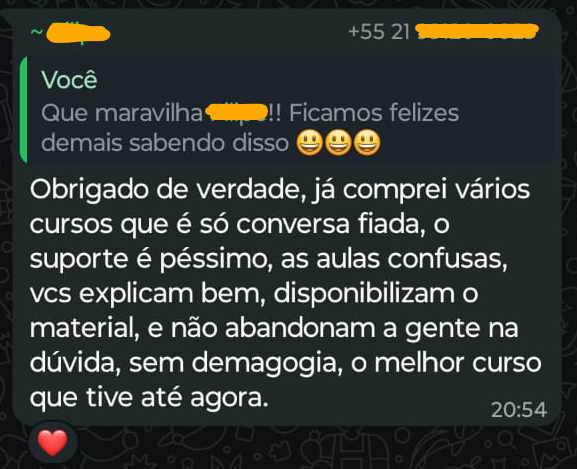Depoimento de aluno
